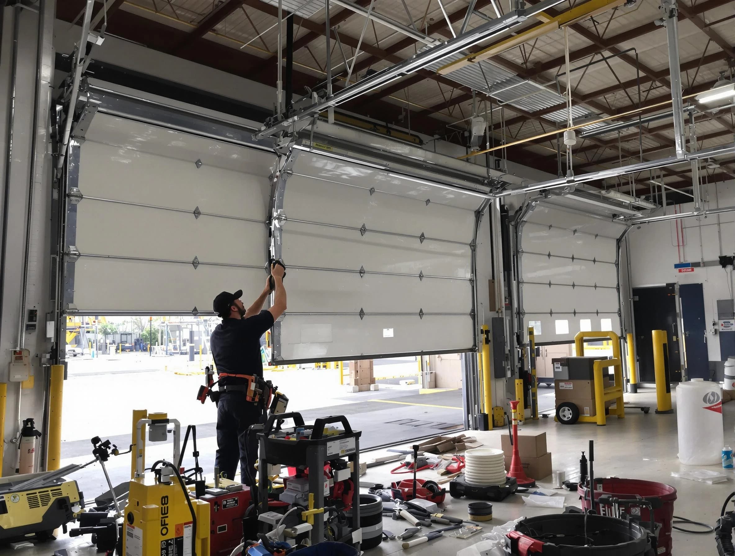 Mahwah Garage Door Repair technician performing commercial garage door repair in Mahwah