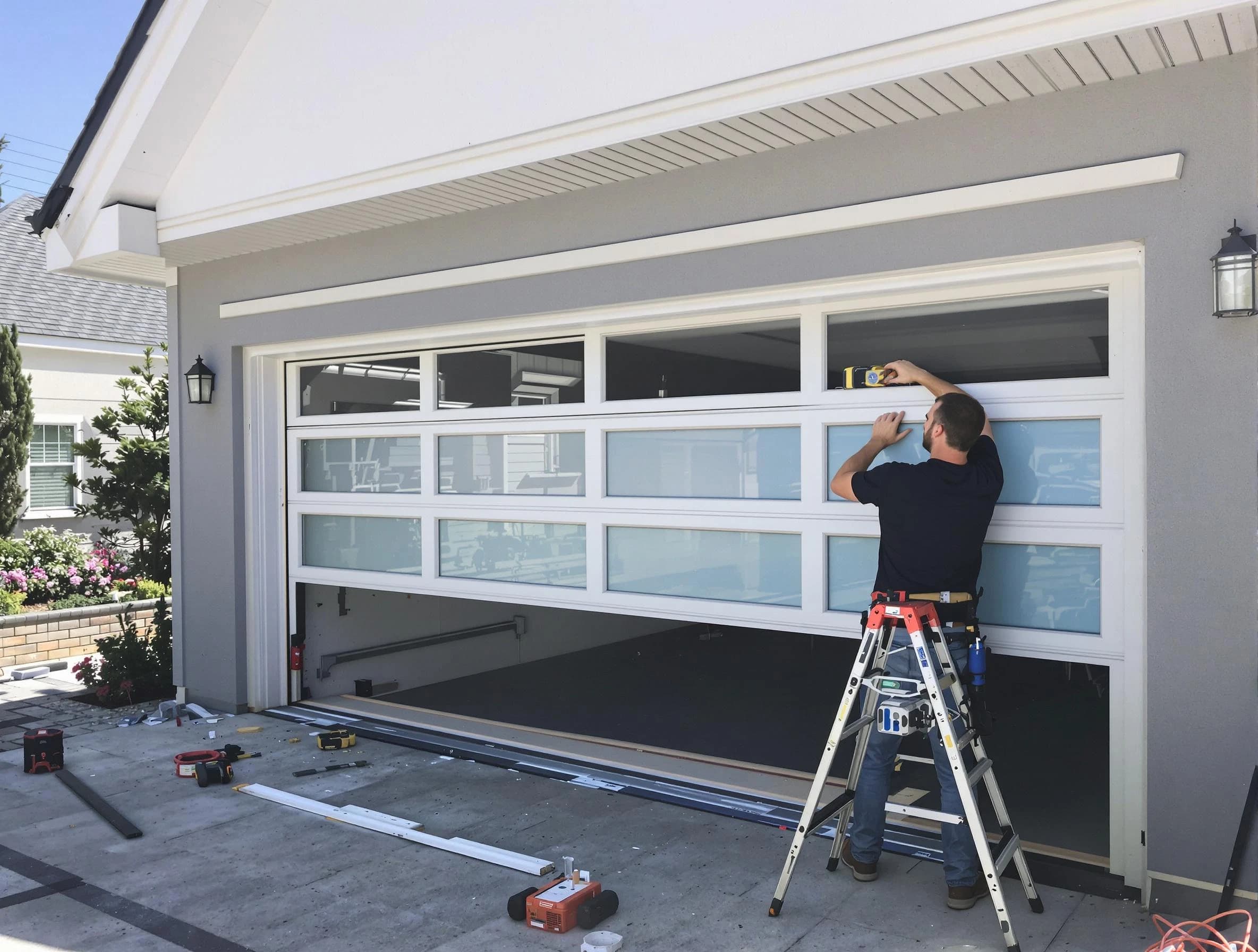 Mahwah Garage Door Repair team performing garage door replacement in Mahwah