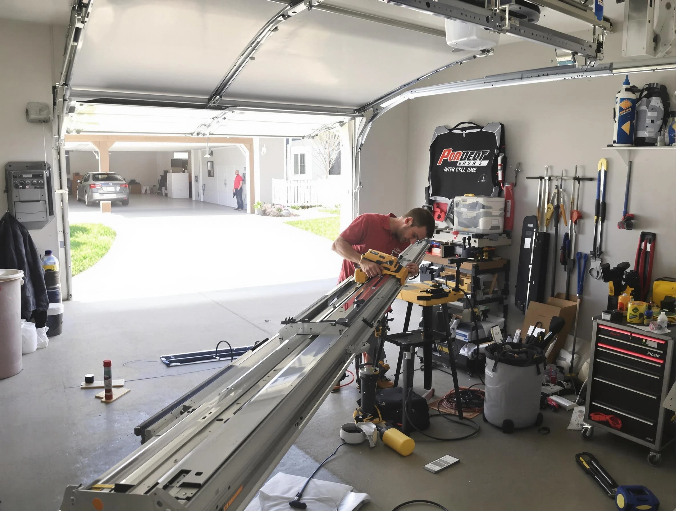 Mahwah Garage Door Repair expert performing track repair in Mahwah