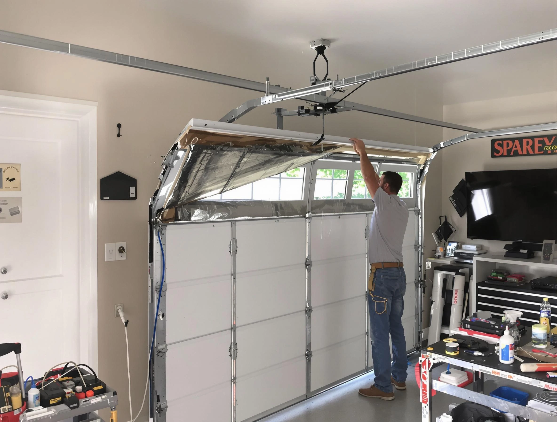 Garage door section replacement by Mahwah Garage Door Repair in Mahwah